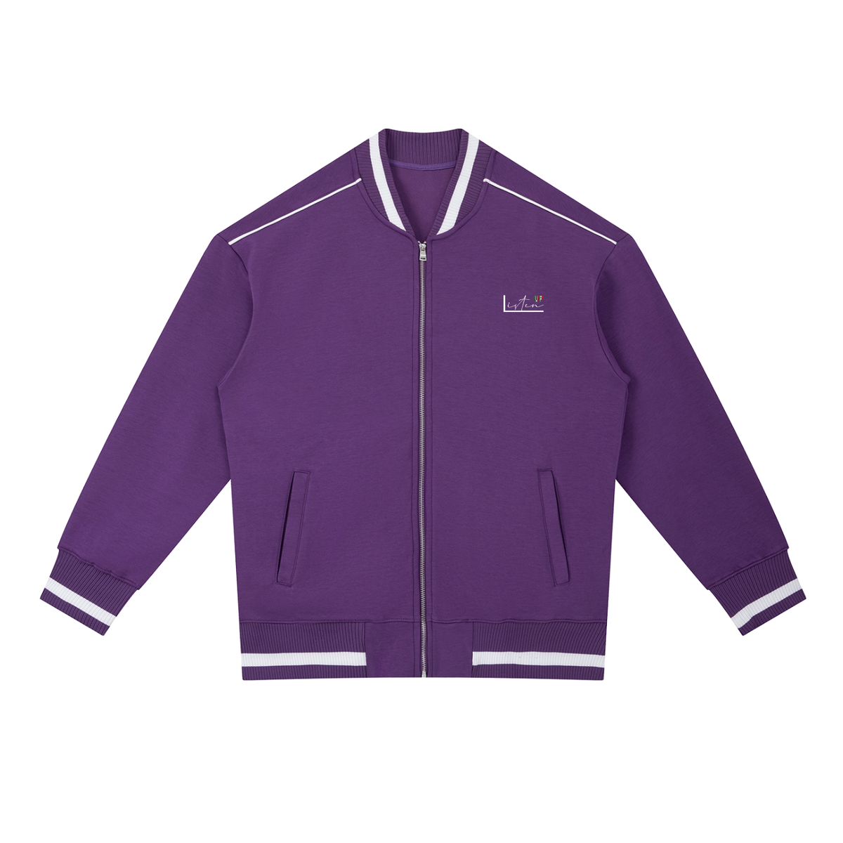 Contrast,Piping,Zip,Bomber,Jacket,listen,up,shop,ritmo,ditalia