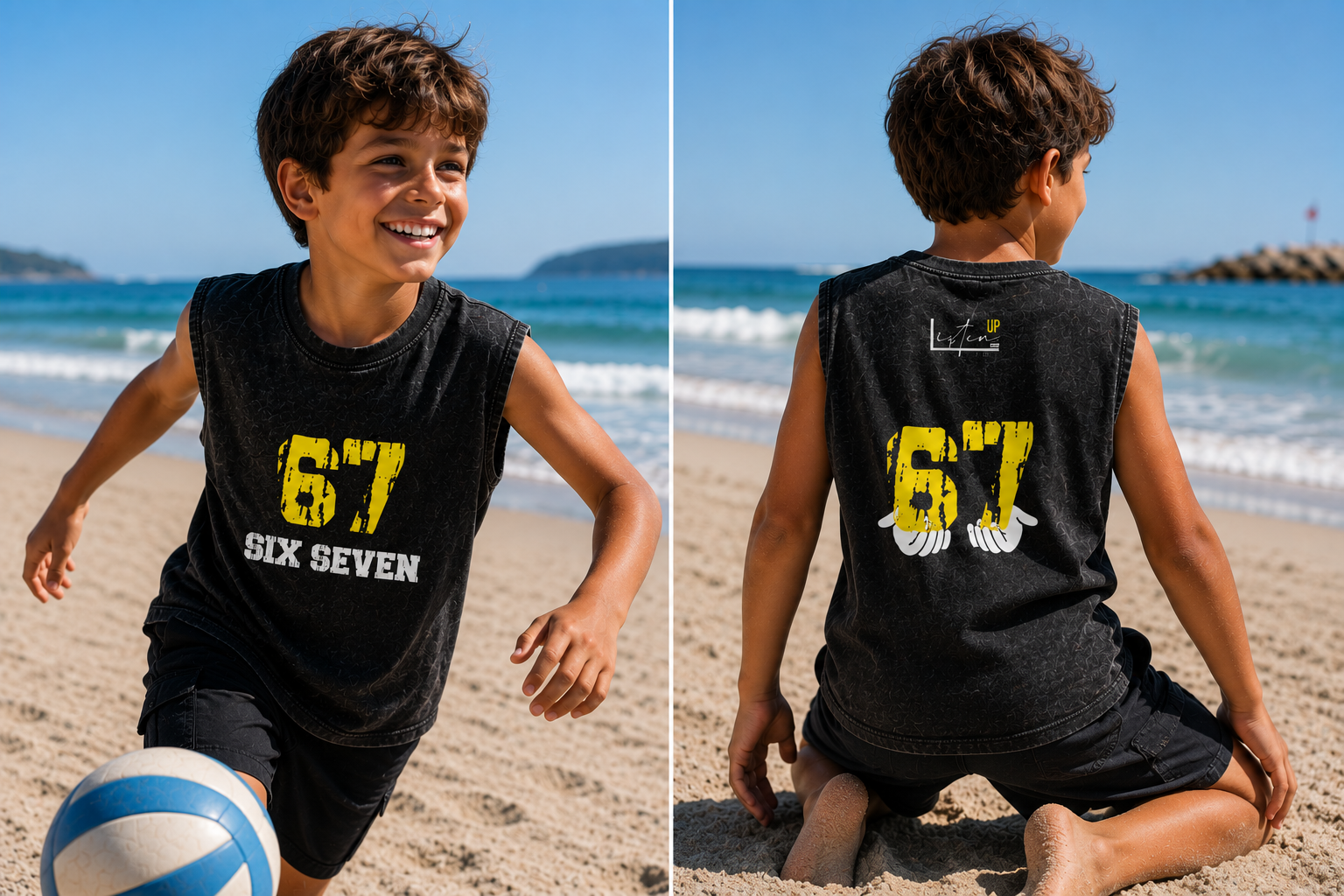 Listen Up - Snow Washed Kids' Tank Top