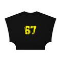 Listen Up - Women's Cropped Dolman T-Shirt Black