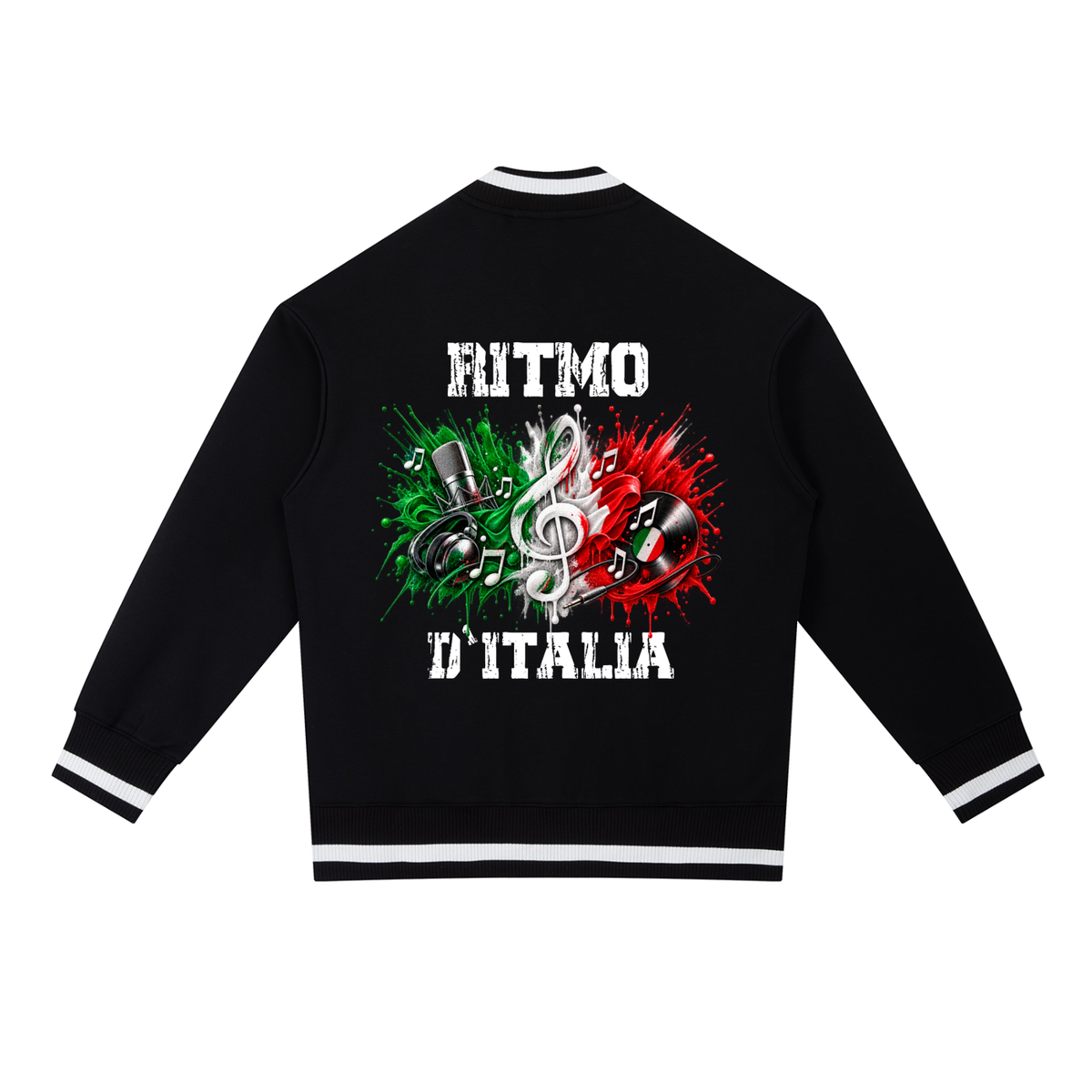 Listen,up,shop,ritmo,italia,Contrast,Piping,Zip,Bomber,Jacket