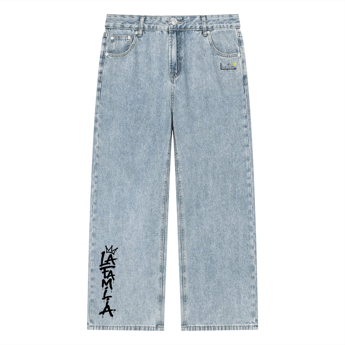 White,Unisex,Vintage,Wash,Straight,Leg,Jeans,listen,up,shop
