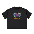 LISTEN UP SHOP - Boxy Half-Sleeve Raw-Edge T-Shirt