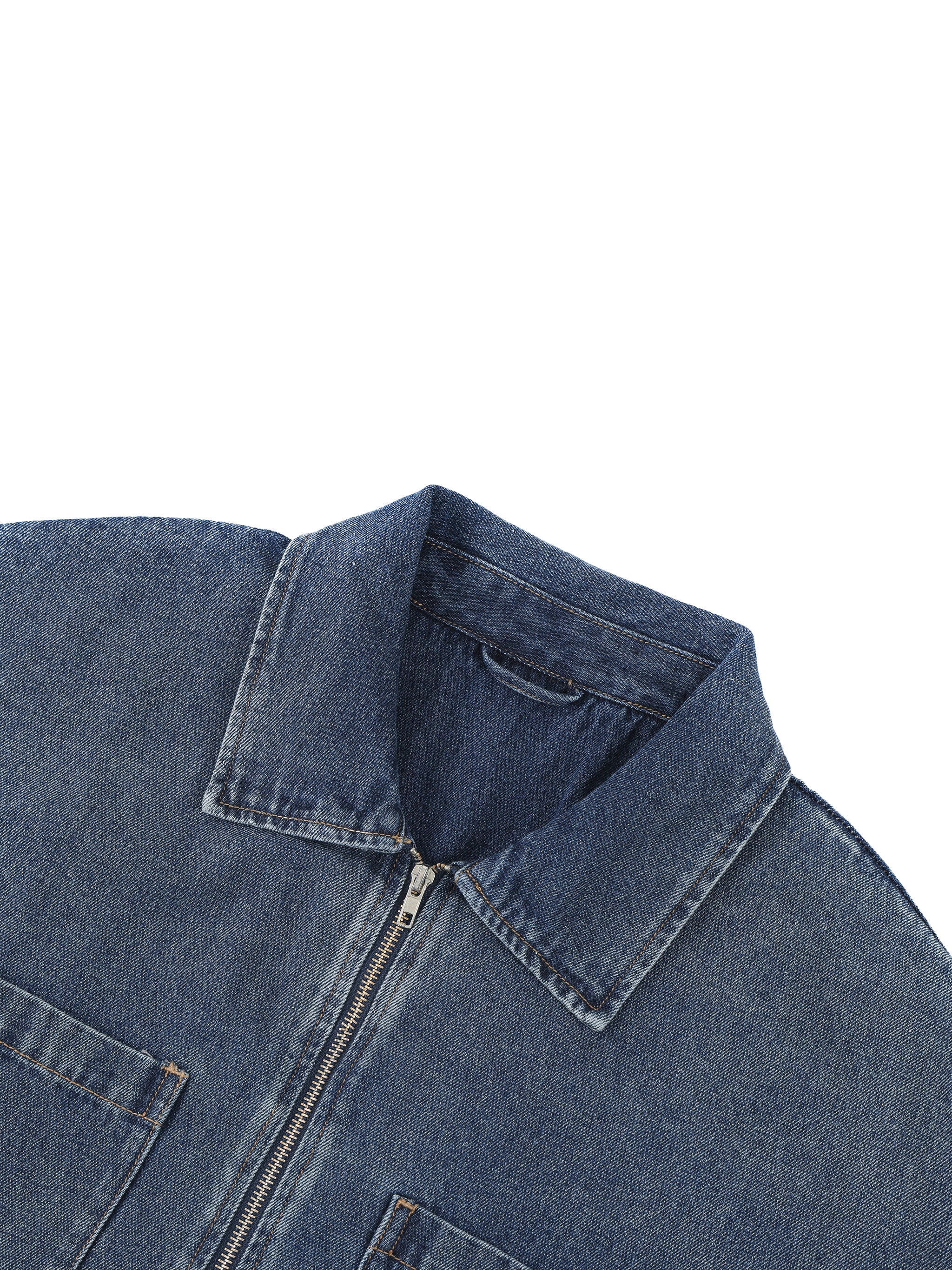 Unisex Vintage Wash Boxy Quart,Quarter-Zip Denim Shirt,Listen Up SaBello Shirt,Jeans Sabello shirt
